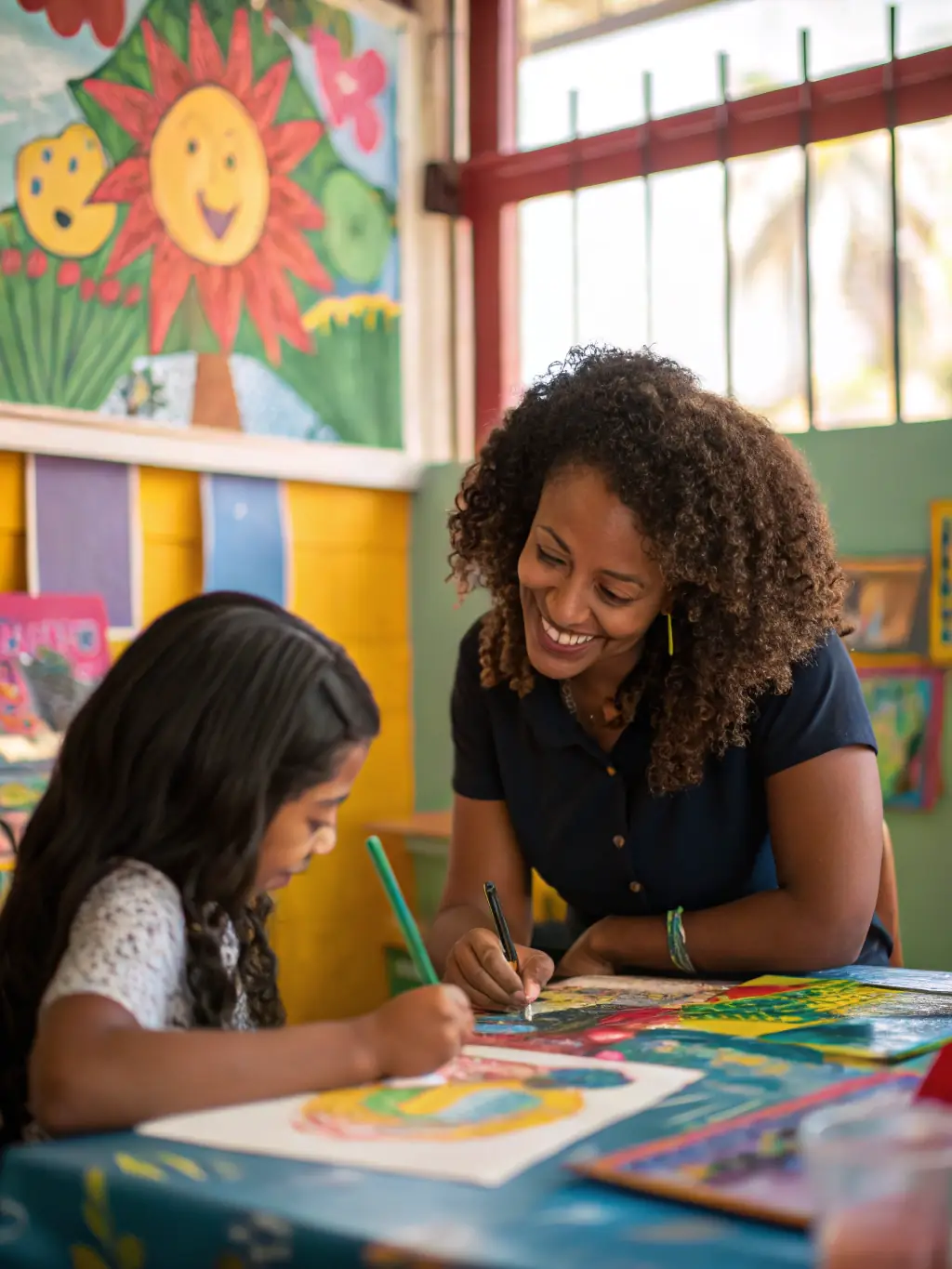 A close-up shot of an artist conducting a workshop at FRAC, guiding participants in creating their own contemporary art pieces, highlighting the upcoming workshop.